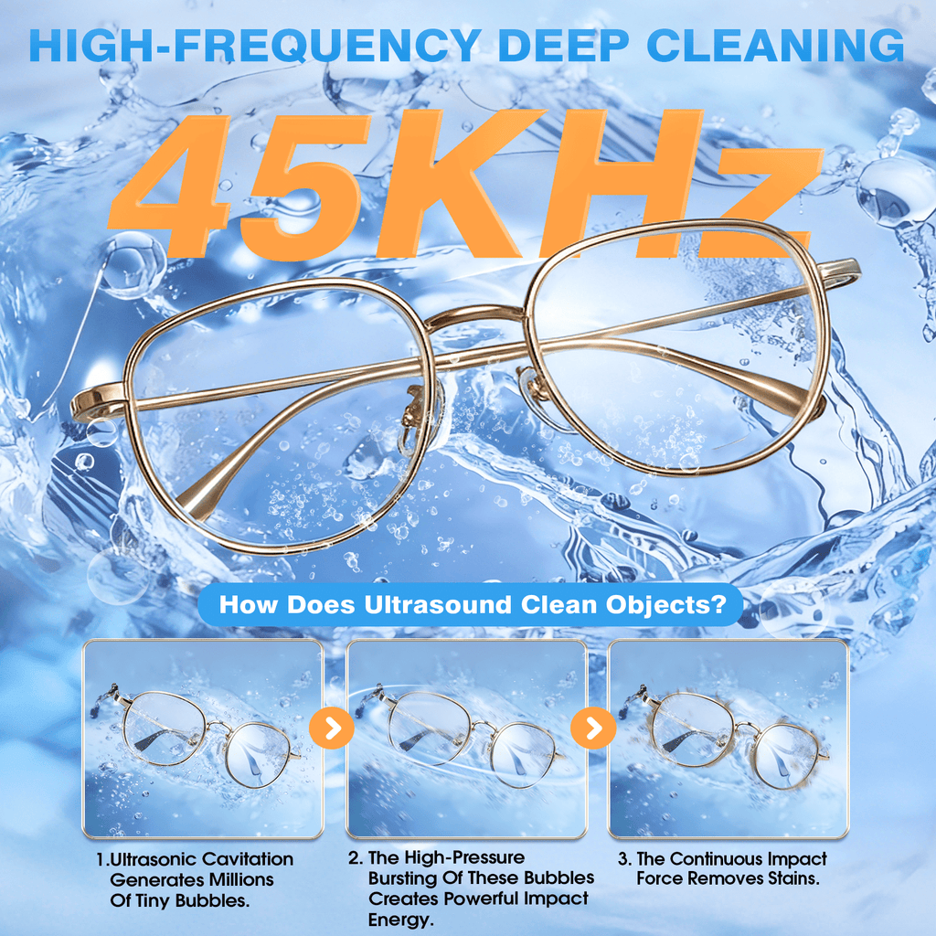 Loheer Ultrasonic Jewelry Cleaner, 23 oz 45KHz Ultrasonic Cleaner Machine with Digital Timer, 4 Cleaning Modes, for Jewelry, Glasses, Retainer, Watch Strap, Home and Travel Use